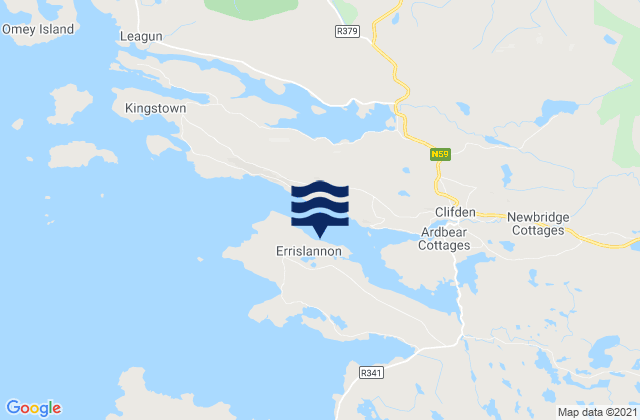 Karte der Gezeiten Clifden Bay, Ireland