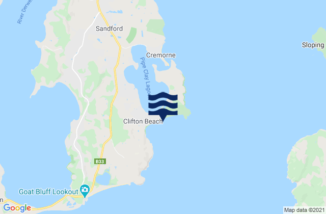 Karte der Gezeiten Clifton Beach, Australia