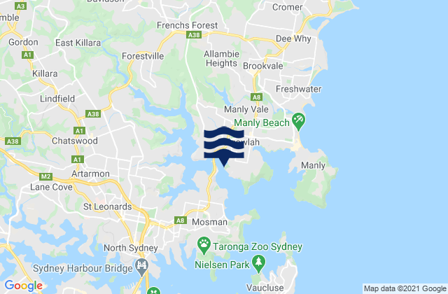 Karte der Gezeiten Clontarf Beach, Australia