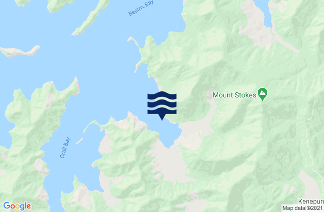 Karte der Gezeiten Clova Bay, New Zealand