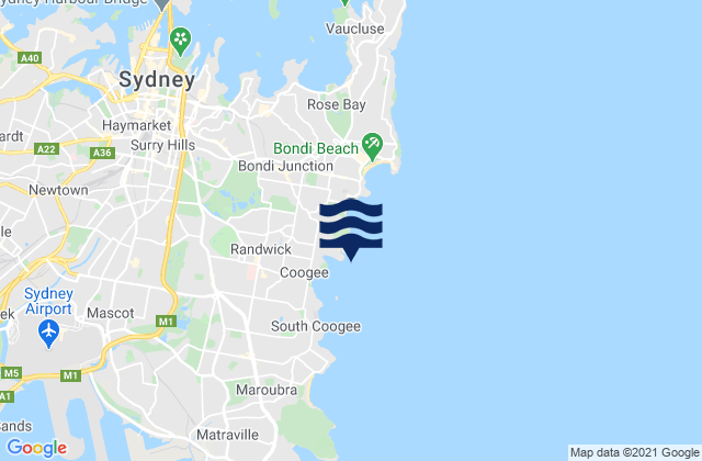 Karte der Gezeiten Clovelly Bay, Australia