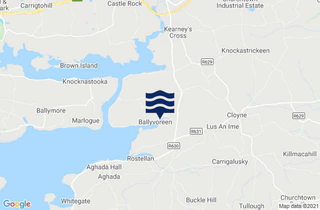 Karte der Gezeiten Cloyne, Ireland