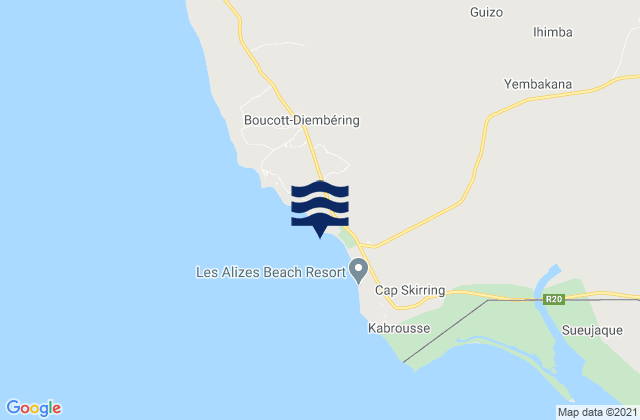 Karte der Gezeiten Club Med, Senegal
