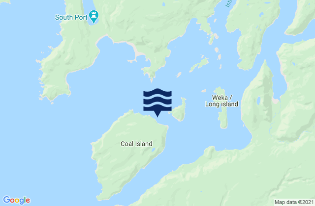 Karte der Gezeiten Coal Island - Fishing Bay, New Zealand