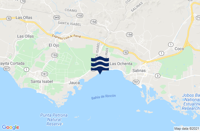 Karte der Gezeiten Coamo Barrio-Pueblo, Puerto Rico