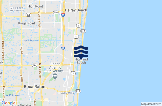 Karte der Gezeiten Coast Guard Beach (Highland Beach), United States
