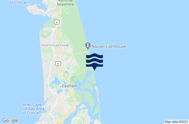 Karte der Gezeiten Coast Guard Beach Cape Cod National Seashore Eastham, United States