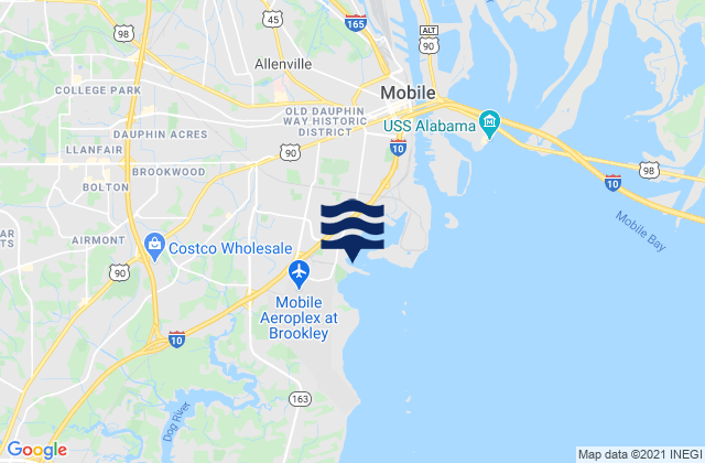 Karte der Gezeiten Coast Guard Station Mobile Bay, United States