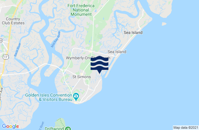 Karte der Gezeiten Coastguard/St Simons, United States