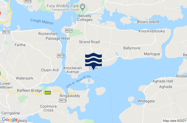 Karte der Gezeiten Cobh, Ireland