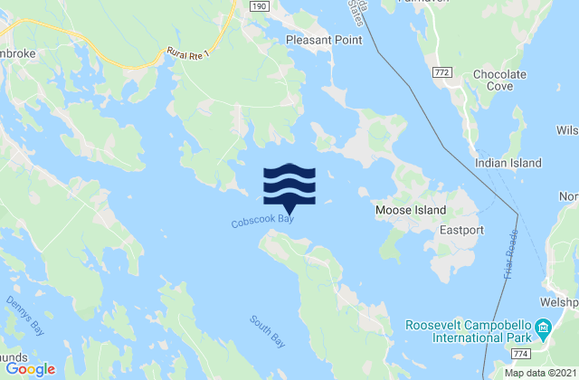 Karte der Gezeiten Cobscook Bay, United States