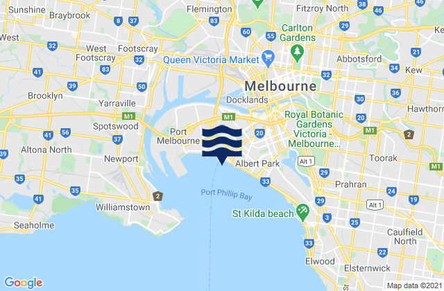 Karte der Gezeiten Coburg, Australia