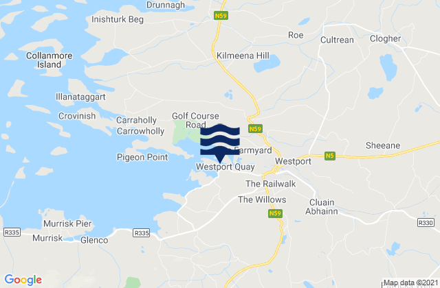 Karte der Gezeiten Cock Island, Ireland