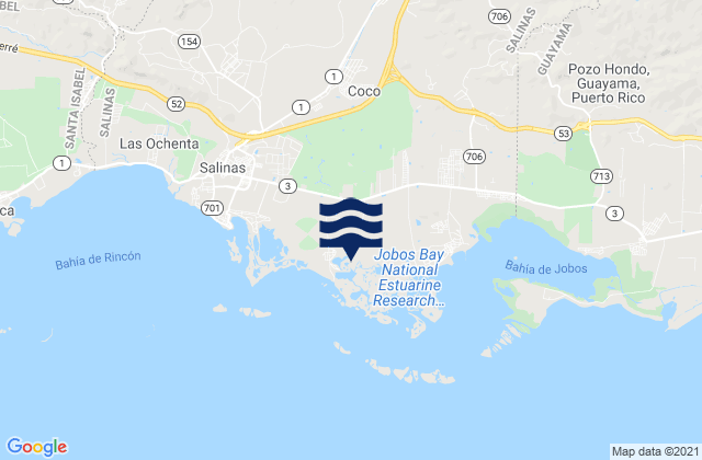 Karte der Gezeiten Coco, Puerto Rico