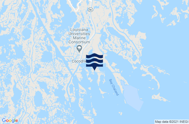Karte der Gezeiten Cocodrie Terrebonne Bay, United States