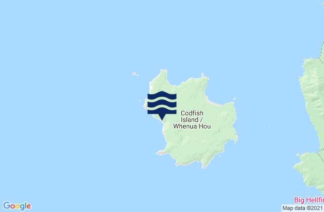 Karte der Gezeiten Codfish Island (Whenuahou), New Zealand
