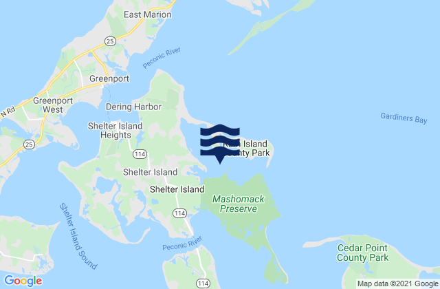 Karte der Gezeiten Coecles Harbor, United States