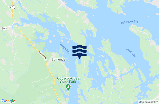 Karte der Gezeiten Coffin Point, Canada