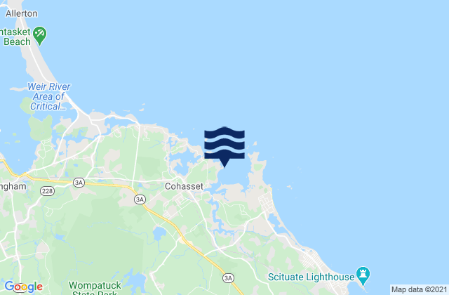 Karte der Gezeiten Cohasset Harbor (White Head), United States