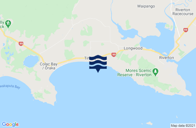 Karte der Gezeiten Colac Bay, New Zealand