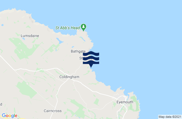 Karte der Gezeiten Coldingham Bay Beach, United Kingdom