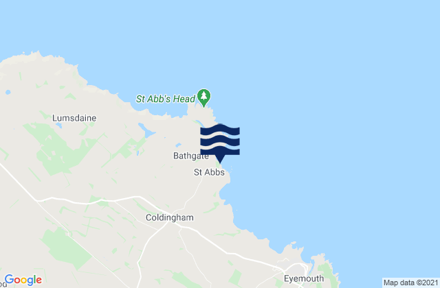 Karte der Gezeiten Coldingham Bay, United Kingdom