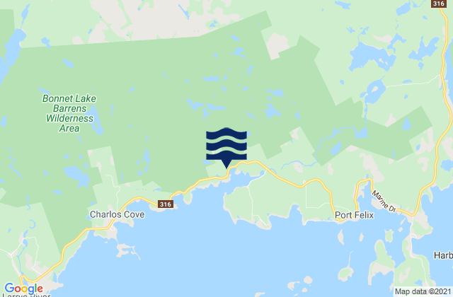 Karte der Gezeiten Cole Harbour, Canada