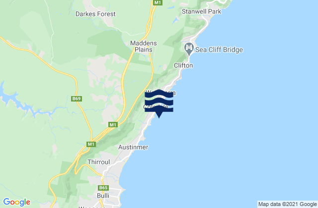 Karte der Gezeiten Coledale Beach, Australia