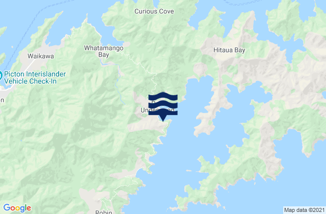 Karte der Gezeiten Coles Bay (Waingaro Bay), New Zealand