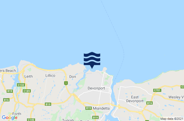 Karte der Gezeiten Coles Beach, Australia