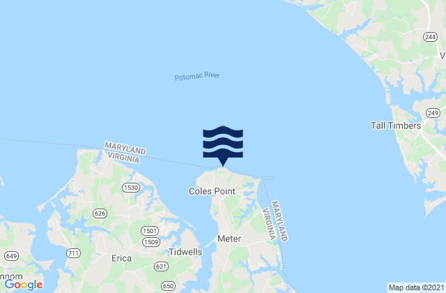 Karte der Gezeiten Coles Point, United States