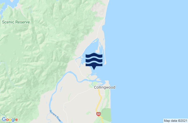 Karte der Gezeiten Collingwood, New Zealand