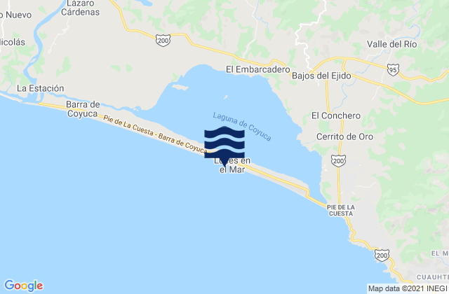 Karte der Gezeiten Colonia Luces en el Mar, Mexico