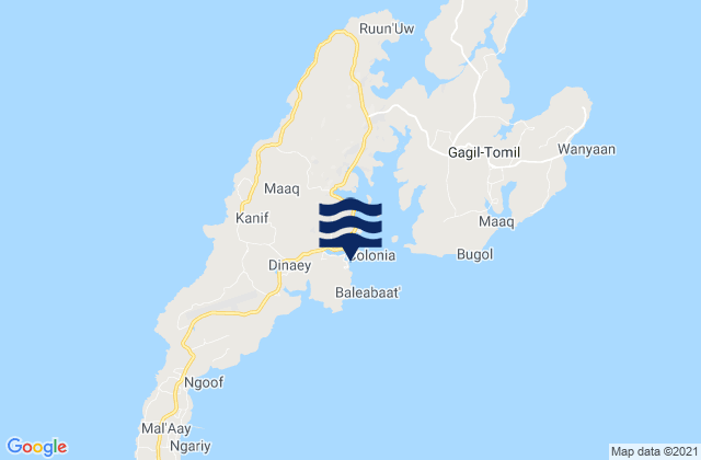 Karte der Gezeiten Colonia, Micronesia
