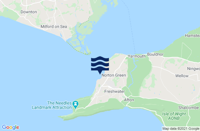 Karte der Gezeiten Colwell Bay Beach, United Kingdom
