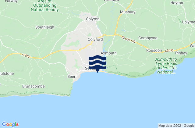 Karte der Gezeiten Colyton, United Kingdom