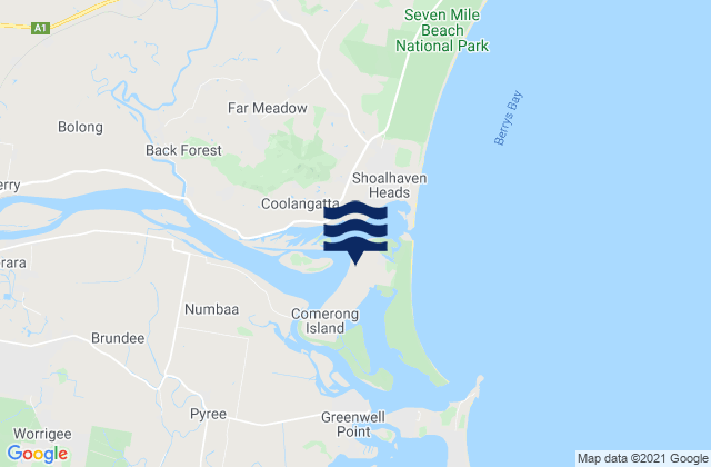 Karte der Gezeiten Comerong Island, Australia