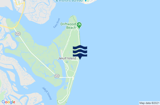 Karte der Gezeiten Comfort Inn/Jekyll Island, United States