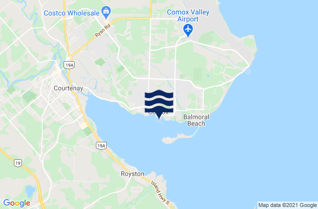 Karte der Gezeiten Comox, Canada