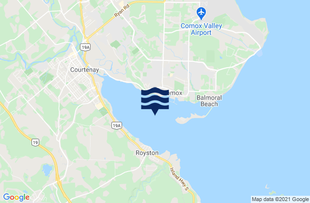 Karte der Gezeiten Comox Harbour, Canada