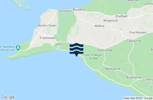 Karte der Gezeiten Compton Bay Beach, United Kingdom