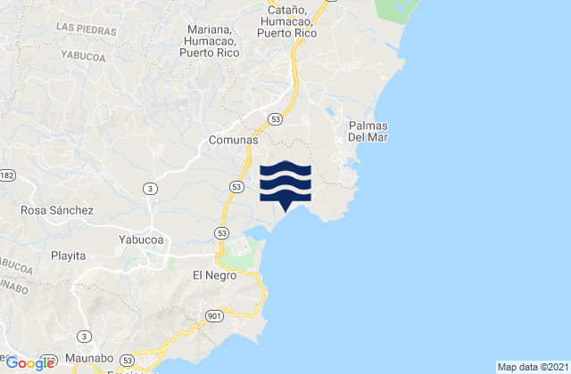Karte der Gezeiten Comunas, Puerto Rico