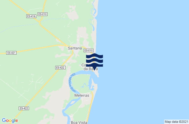 Karte der Gezeiten Conceição da Barra, Brazil
