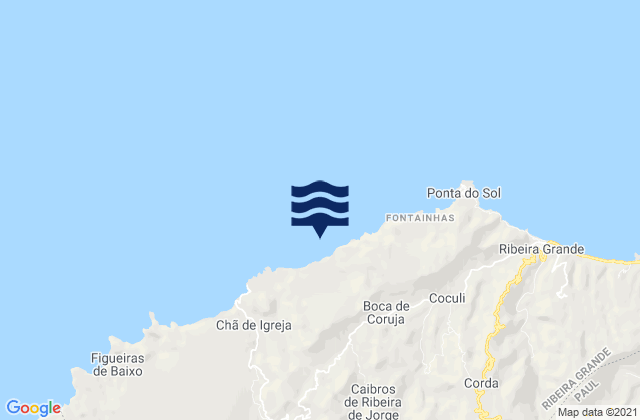 Karte der Gezeiten Concelho da Ribeira Grande, Cabo Verde