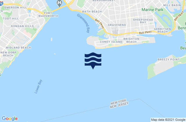 Karte der Gezeiten Coney Island Lt. 1.5 miles SSE of, United States