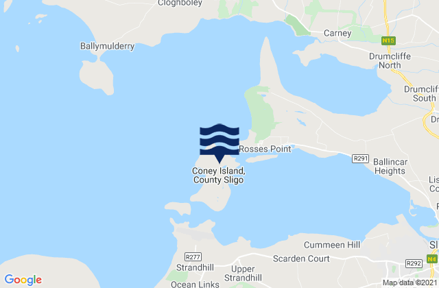 Karte der Gezeiten Coney Island, Ireland