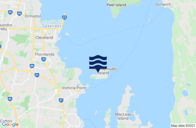 Karte der Gezeiten Coochiemudlo Island, Australia