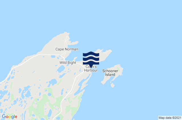 Karte der Gezeiten Cook's Harbour, Canada