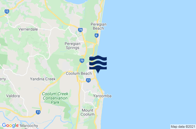 Karte der Gezeiten Coolum Beach, Australia