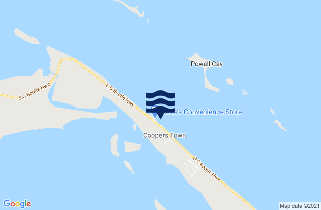 Karte der Gezeiten Cooper’s Town, Bahamas